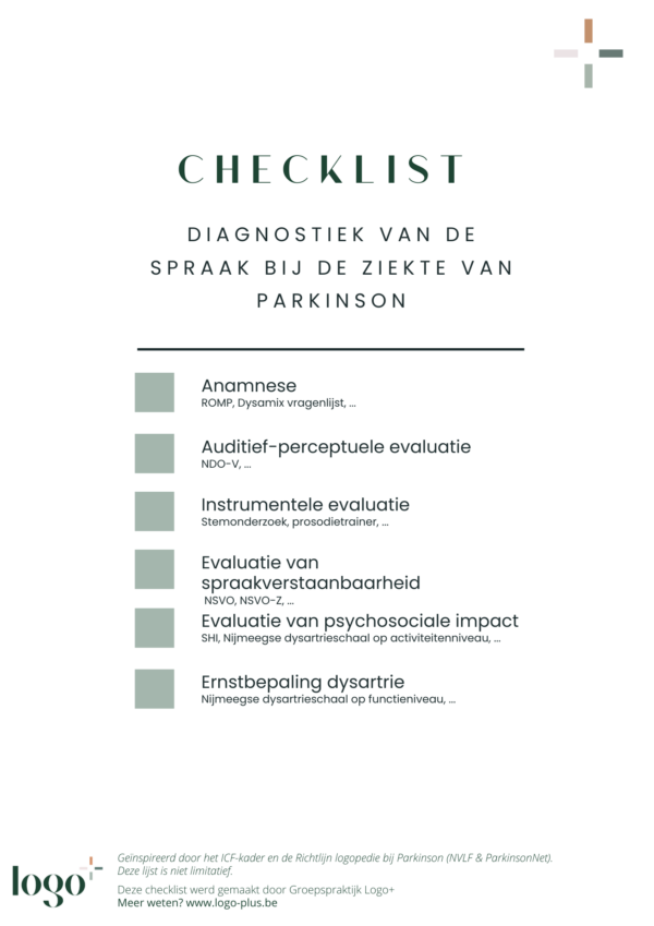 Checklist - Diagnostiek van de spraak bij de Ziekte van Parkinson - Afbeelding 2